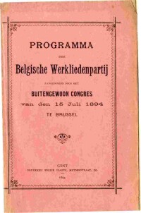 Programma der Belgische Werkliedenpartij aangenomen door het Buitengewoon Congres 15 juli 1894